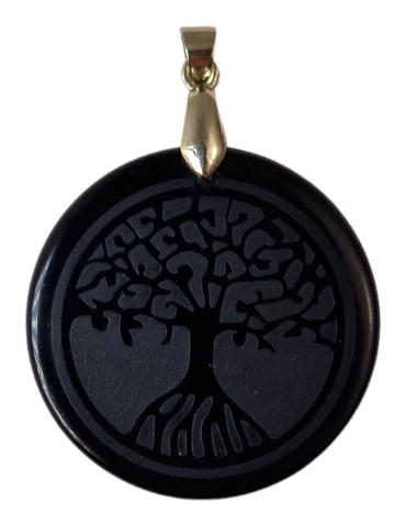 Black Tourmaline Tree of Life Pendant