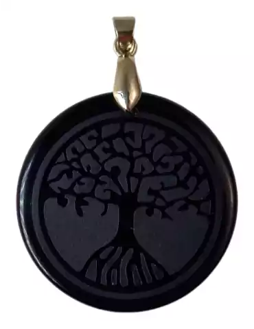 Pendentif Arbre de Vie Tourmaline Noire A