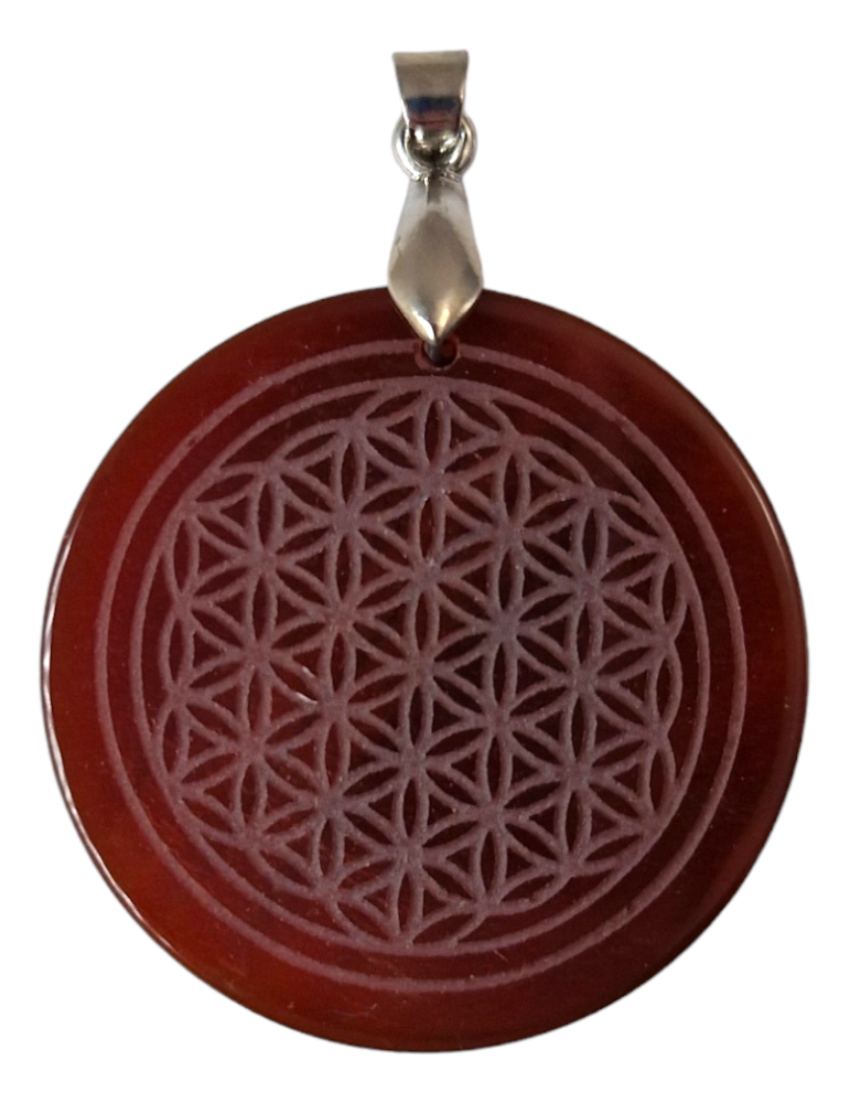 Carnelian Flower of Life Pendant