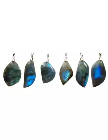 Blue Labradorite Leaf Pendant A