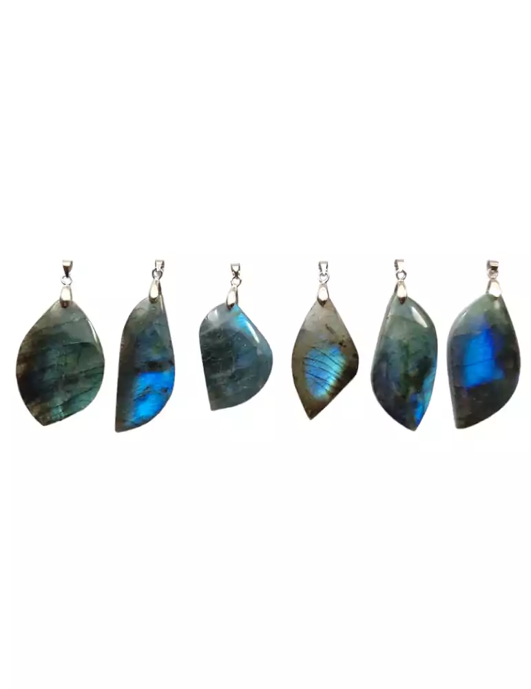 Blue Labradorite Leaf Pendant A