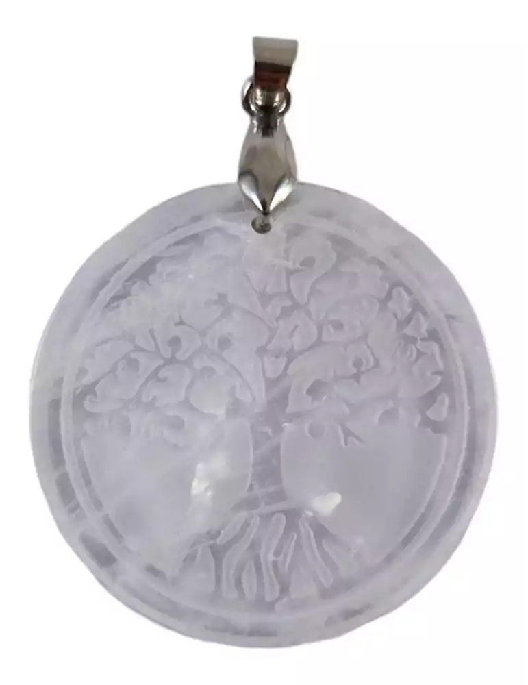 Quartz Crystal Tree of Life Pendant