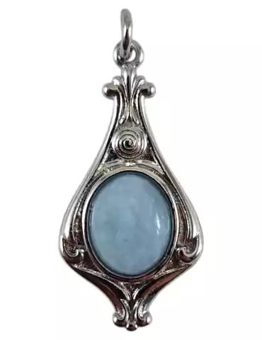 Pendentif baroque aigue-marine