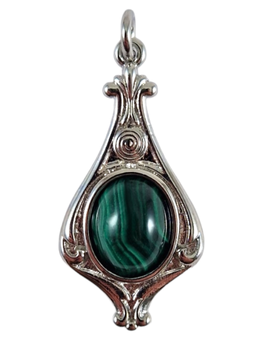Baroque malachite pendant