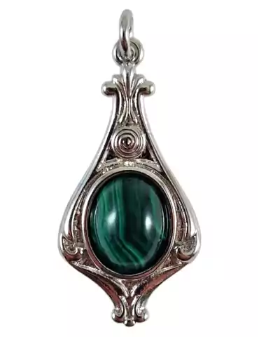 Baroque malachite pendant