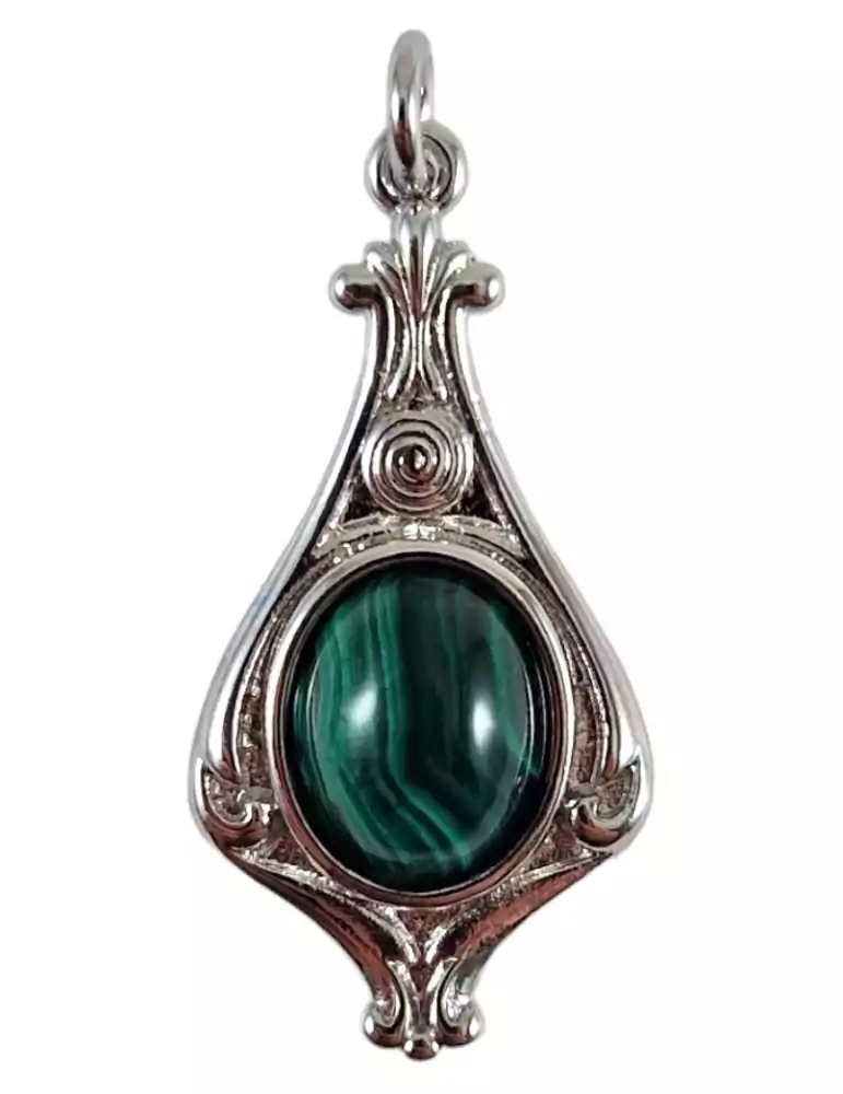 Baroque malachite pendant