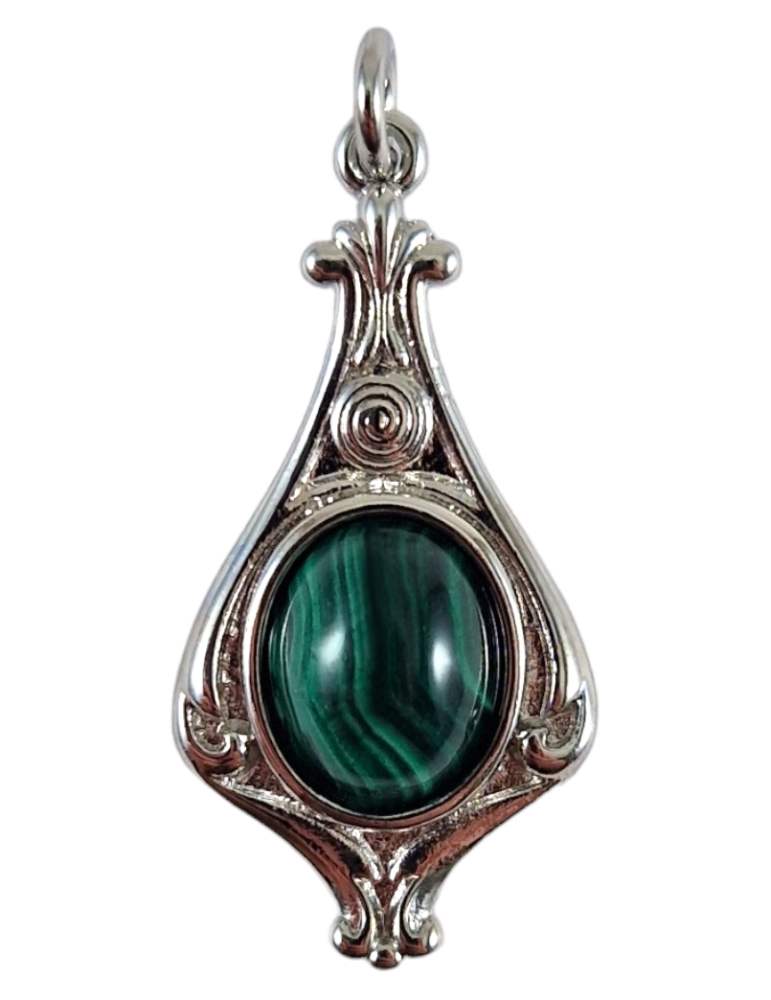 Ciondolo barocco in malachite