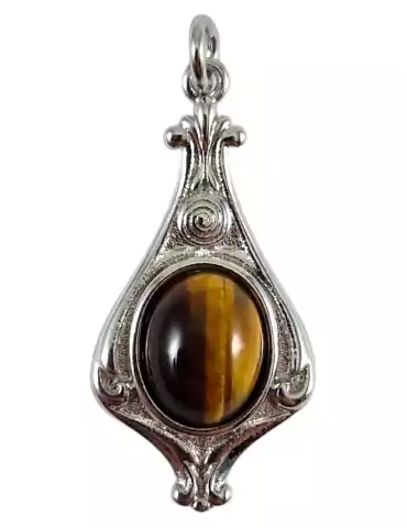 Baroque tiger's eye pendant