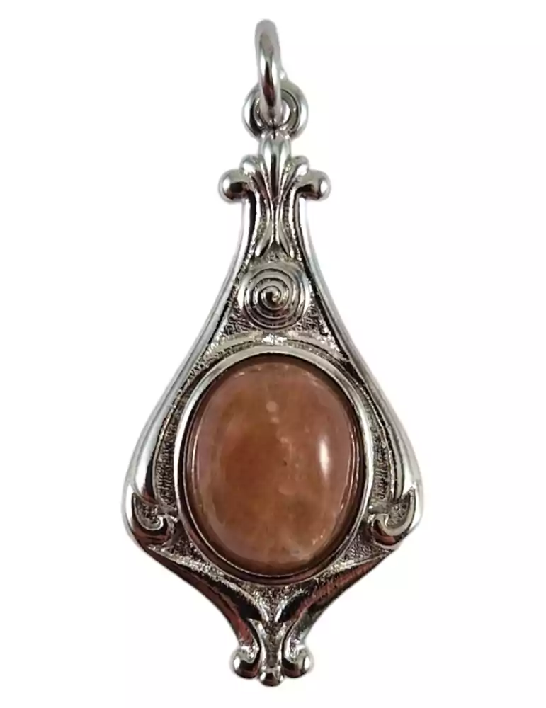 Baroque pendant with pink moonstone