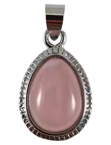 Pendentif goutte quartz rose