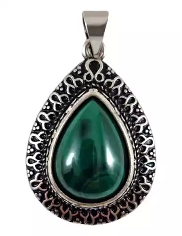 Indian set malachite pendant