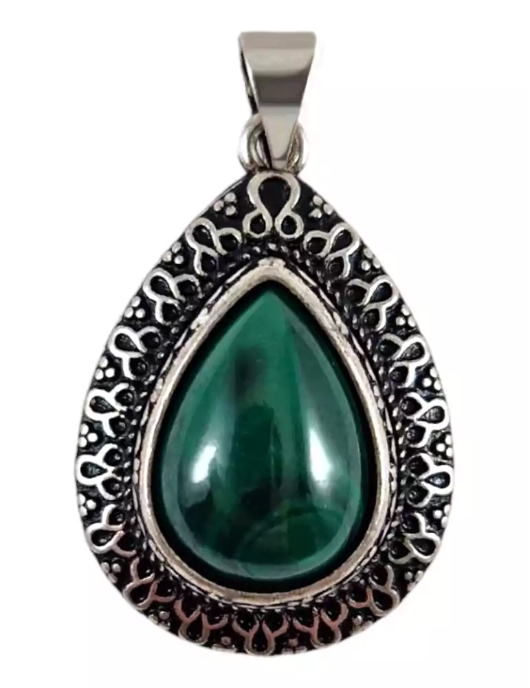 Indian set malachite pendant