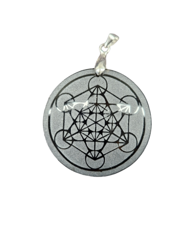 Inverted Metatron Obsidian Pendant