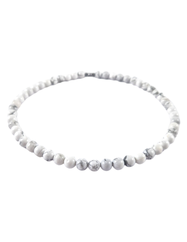 Howlith-Halskette AA-Perlen