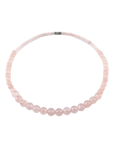 Rosenquarz-Halskette aus Madagaskar-Perlen A