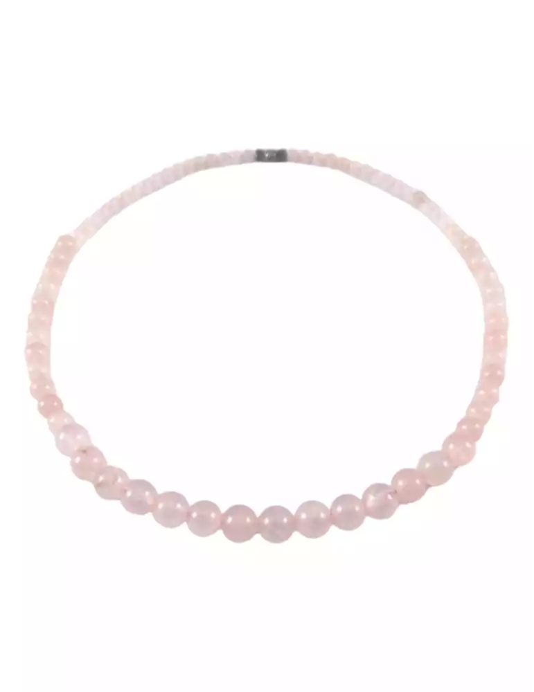 Collier Quartz Rose perles Madagascar A