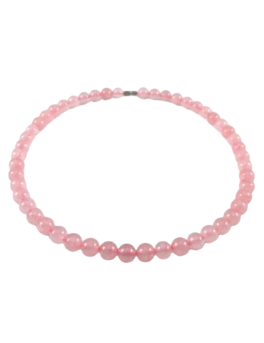 Collana di perle di quarzo rosa A