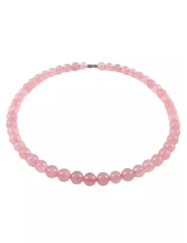 Collana di perle di quarzo rosa A