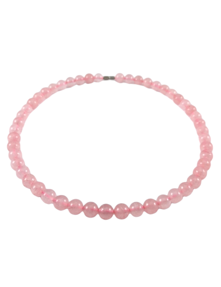 Collana di perle di quarzo rosa A