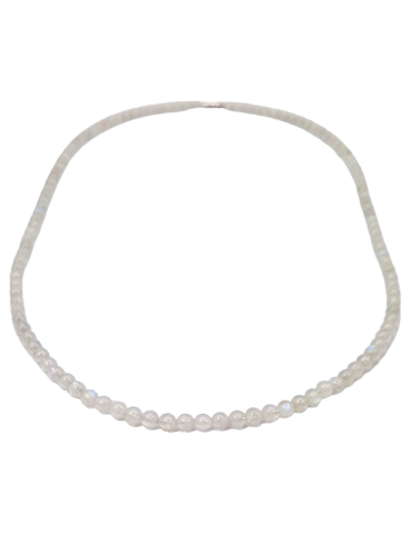 White Labradorite Bead Necklace 4mm AAA
