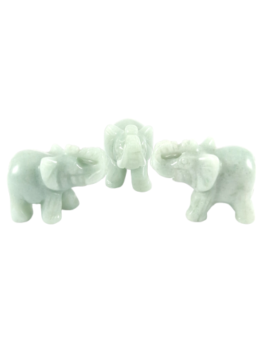 Elephant carved in green Aventurine