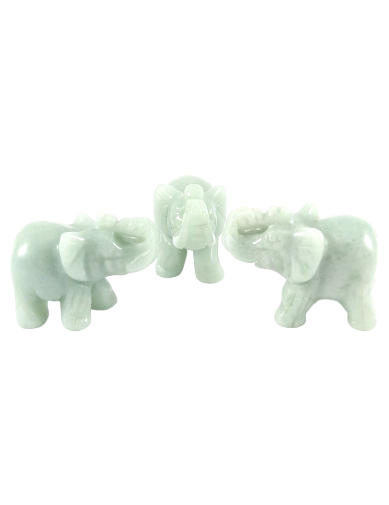 Elephant carved in green Aventurine