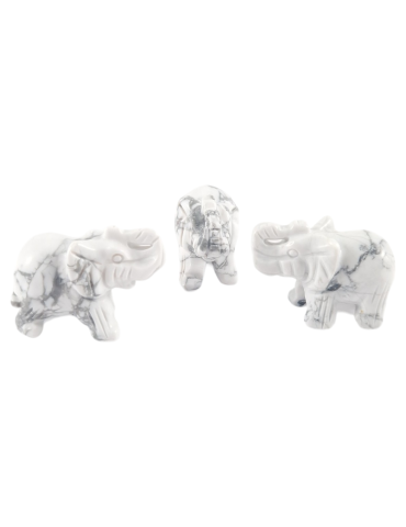 Elefante esculpido em Howlite