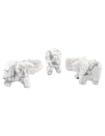 Elephant carved in Howlite