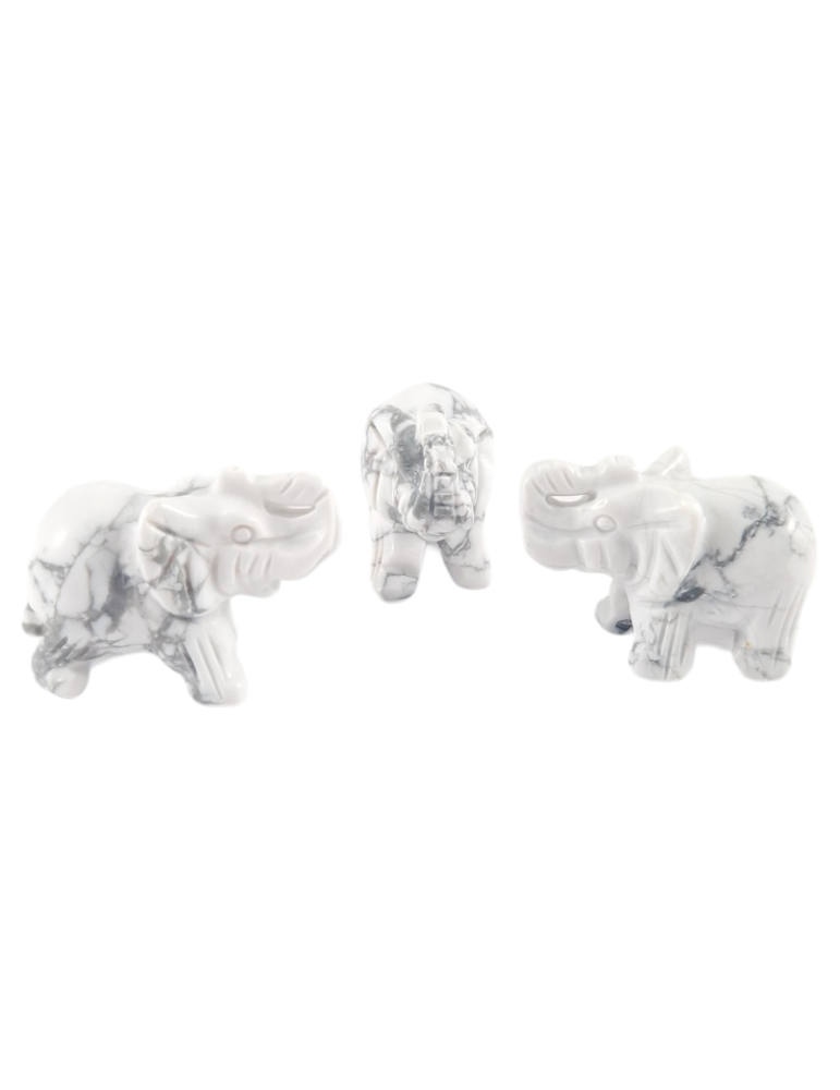 Elephant carved in Howlite