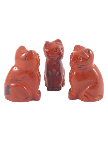 Cat carved in Red Jasper