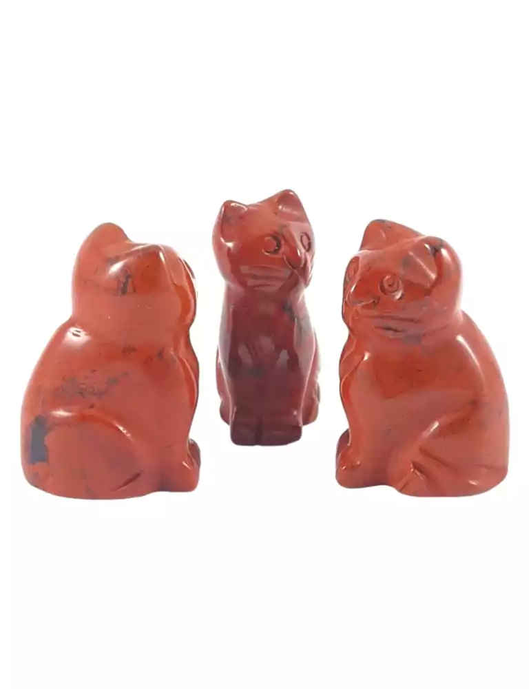 Cat carved in Red Jasper