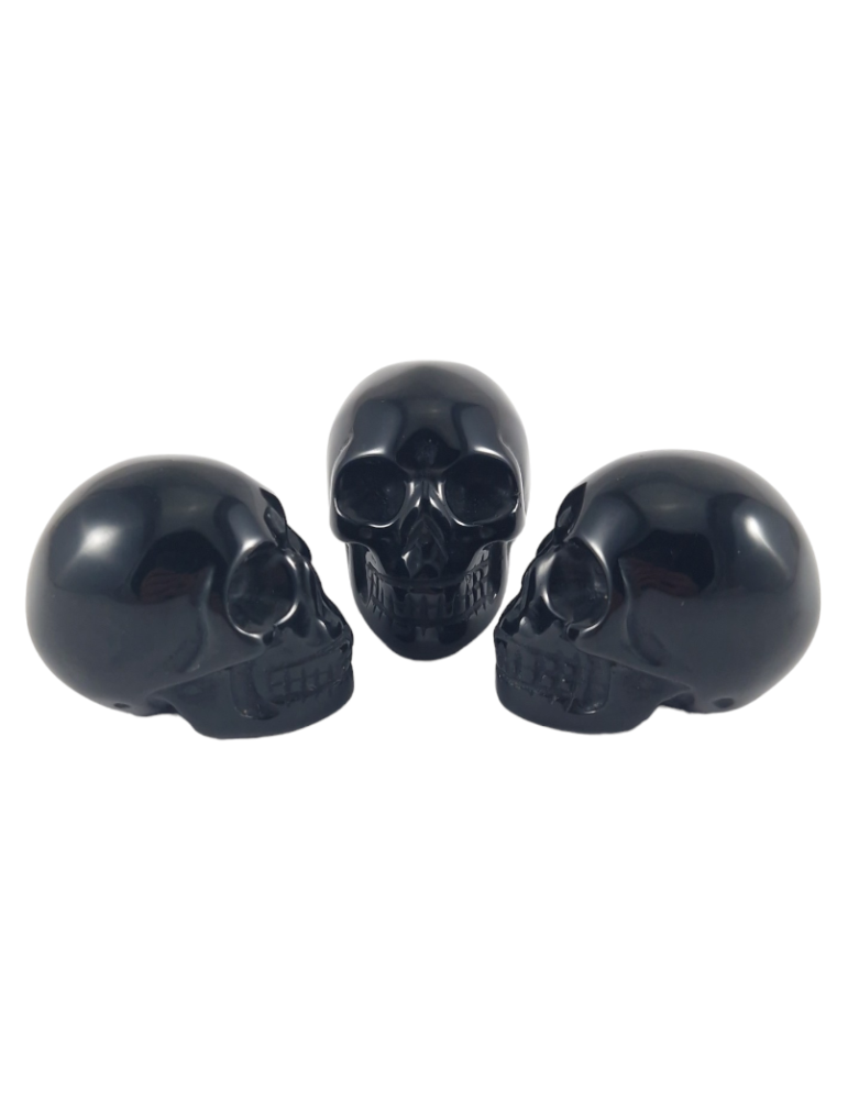 Obsidian carved skull