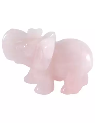 Elefante scolpito in Quarzo rosa