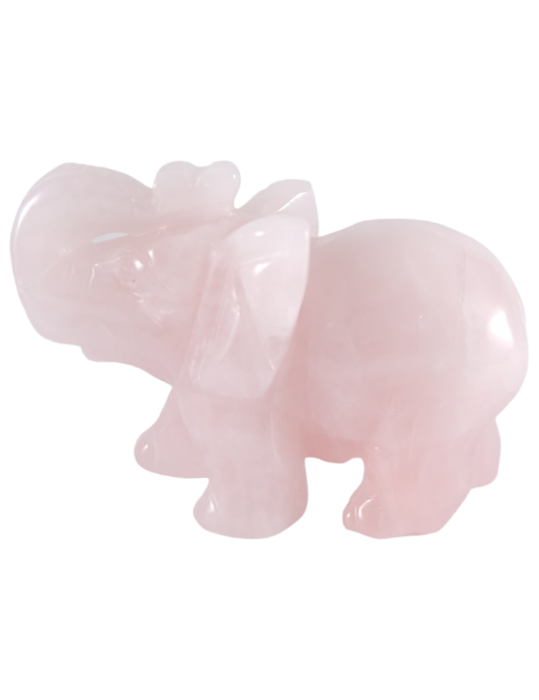 Elephant carved in rose Quartz