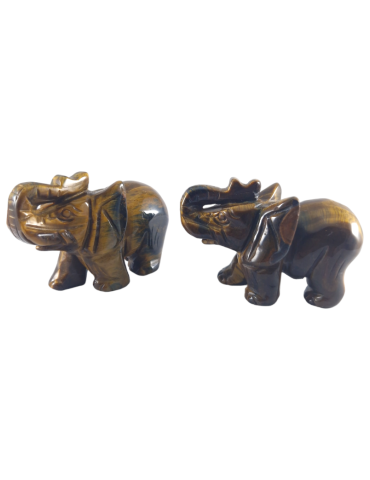 Elephant carved in Tiger's Eye