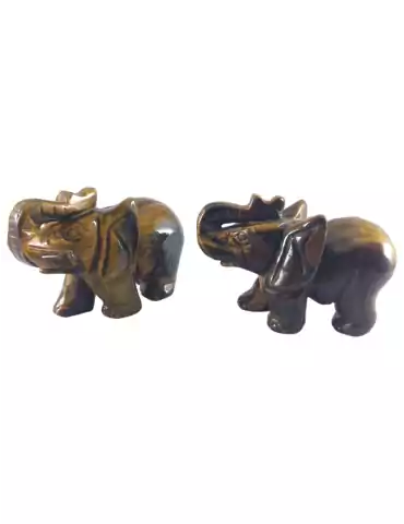 Elephant carved in Tiger's Eye