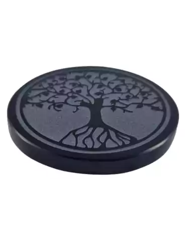 Disco Árbol de vida obsidiana negra 7 cm