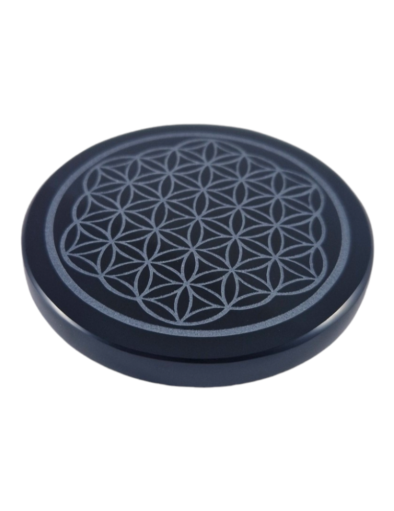 Black Obsidian Flower of Life Disc