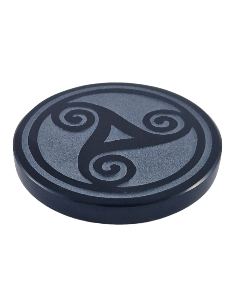 Black Obsidian Triskelion Disc 7 cm