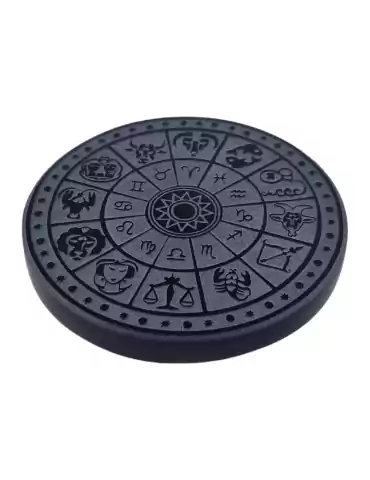 Black Obsidian Zodiac Disk 7 cm