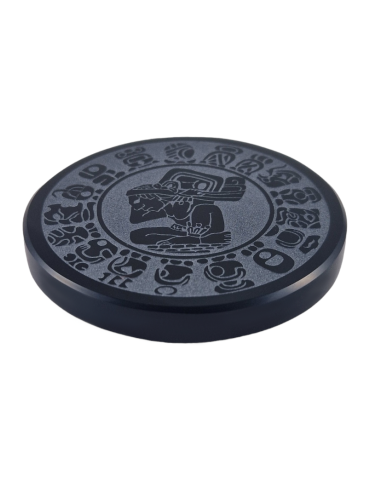 Maya-Kalender Obsidian-Scheibe schwarz 7 cm