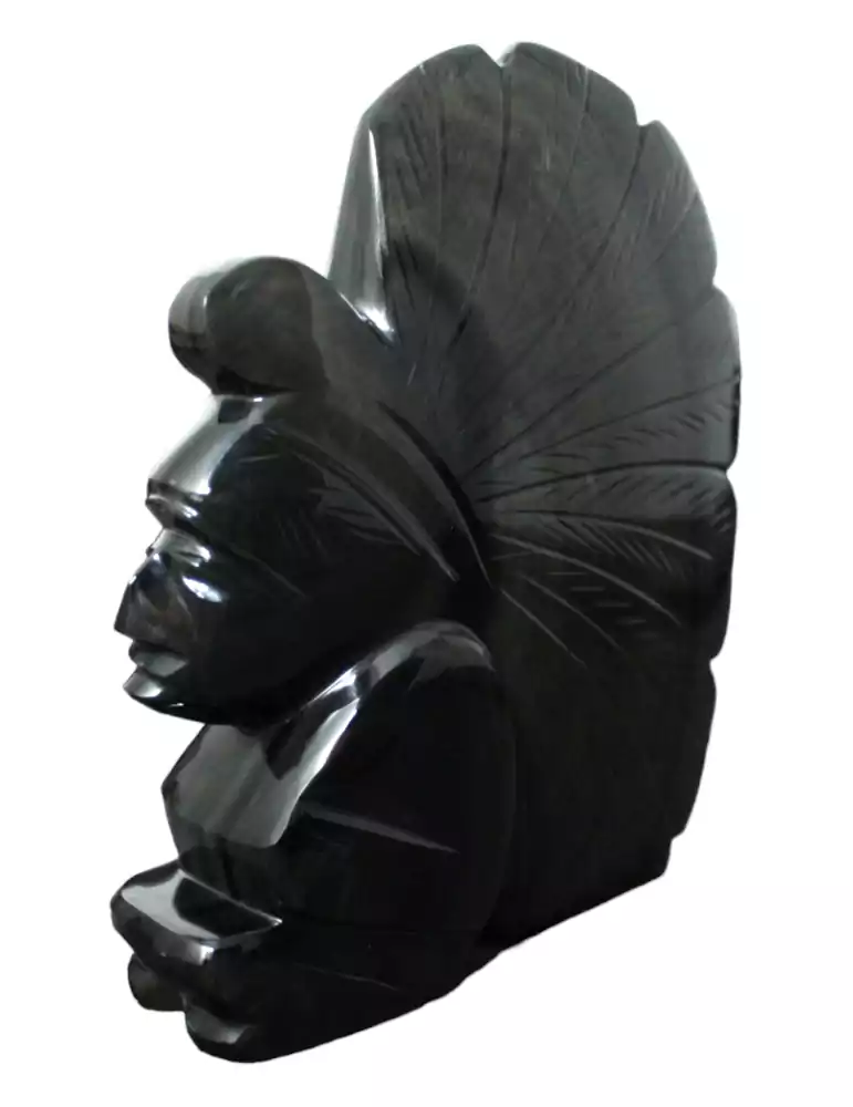 Aztec god statue Obsidian celestial eye