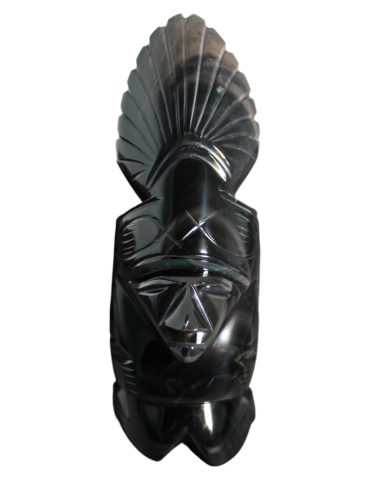  Estátua asteca em obsidiano dourado