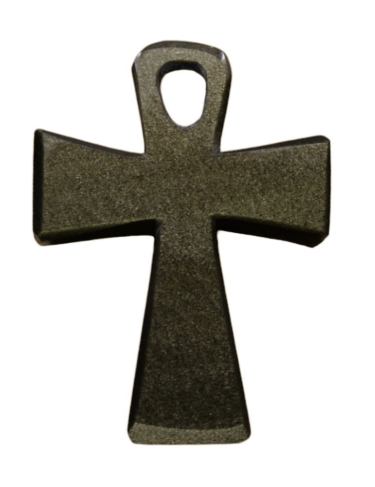 Goldener Obsidian Ankh Kreuz Anhänger A