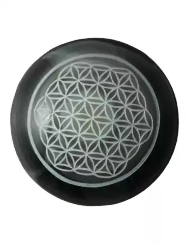 Flower of life obsidian pebbles 5 cm