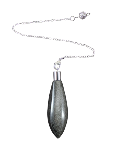 Long silver obsidian pendulum