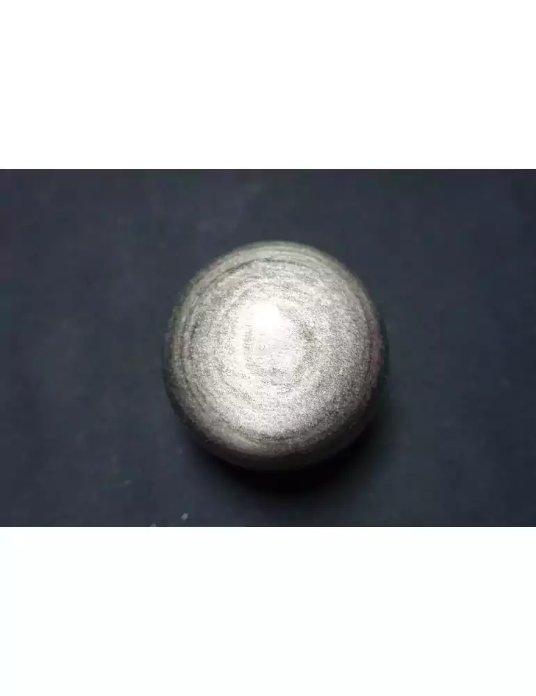 Sphère en obsidienne argenté