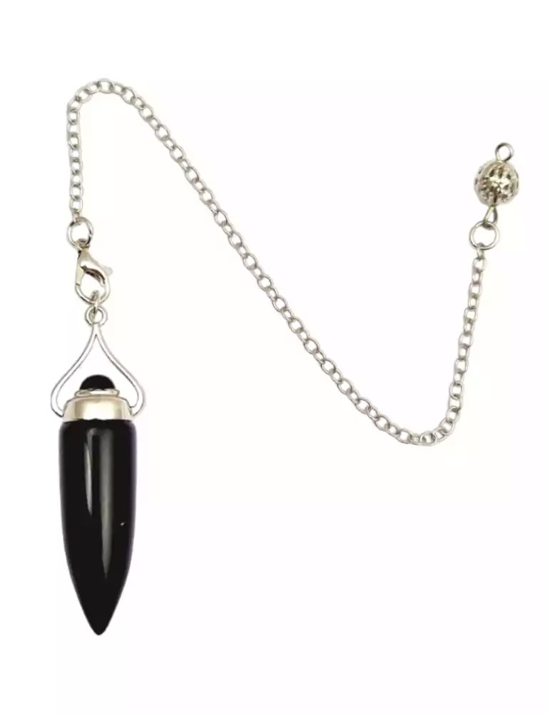 Long black obsidian pendulum