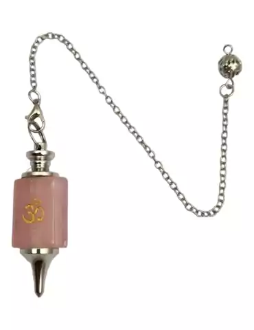 Rose quartz Om pendulum