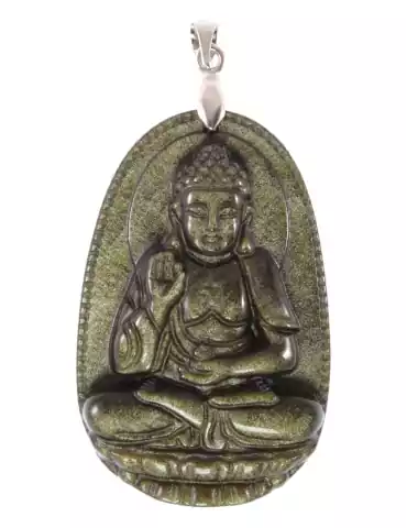 Siddhartha Gold Obsidian Pendant A